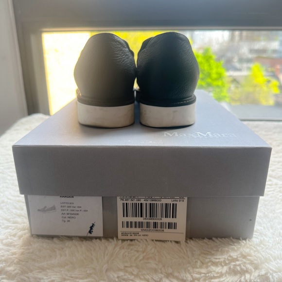 MAXMARA HARDEN Black Leather Loafers Shoes Size 6 - Picture 11 of 13